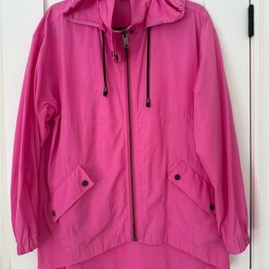 DKNY Vibrant Pink Utility Rain Jacket,